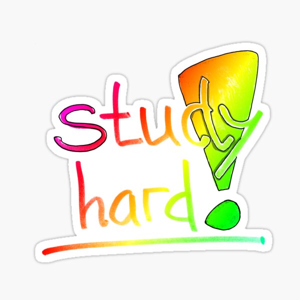 Item preview, Study hard nerd learing lettering | student motivation handlettering colorful typography designed and sold by lausn.