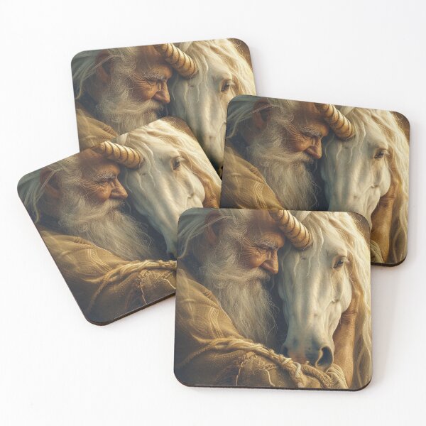 Item preview, Whispers of Enchantment: Fantasy Wise Man and the Unicorn designed and sold by Philipe3d.