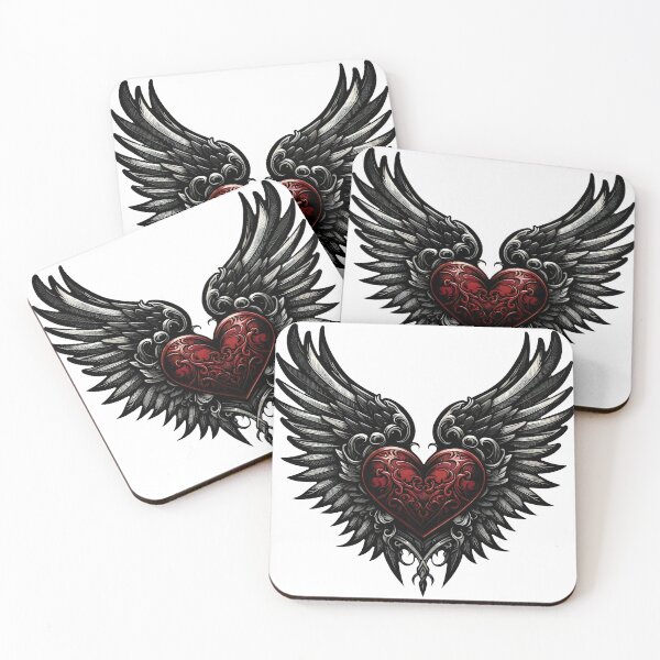 Item preview, Gothic winged heart designed and sold by Truck Stop One.