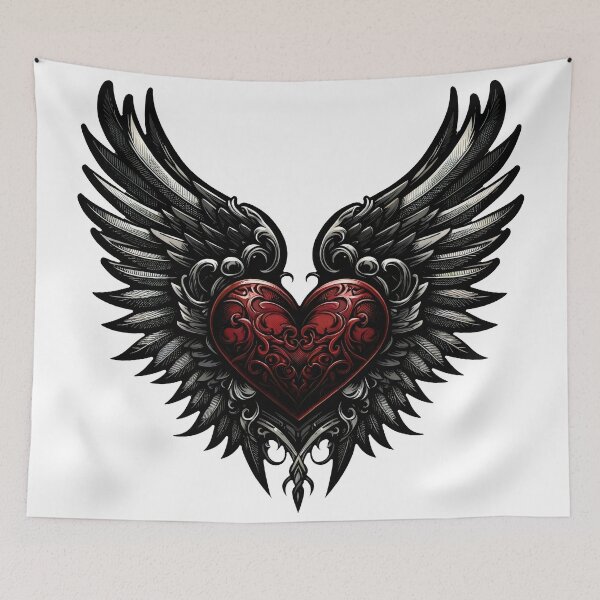 Item preview, Gothic winged heart designed and sold by Truck Stop One.