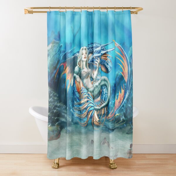 Tempest - Mermaid with Sea Dragon Shower Curtain