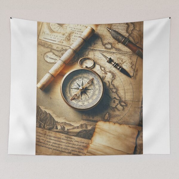 Item preview, Time travel of discovery - compass and cartography of the Old Age designed and sold by pod24.