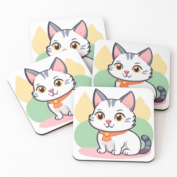 Item preview, Cute cat with colorful background, kawaii cat designed and sold by PurpleWay.
