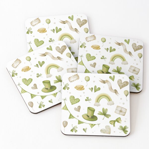 Item preview, Illustration for St. Patrick Day, watercolor vintage shades of green designed and sold by GorXena.