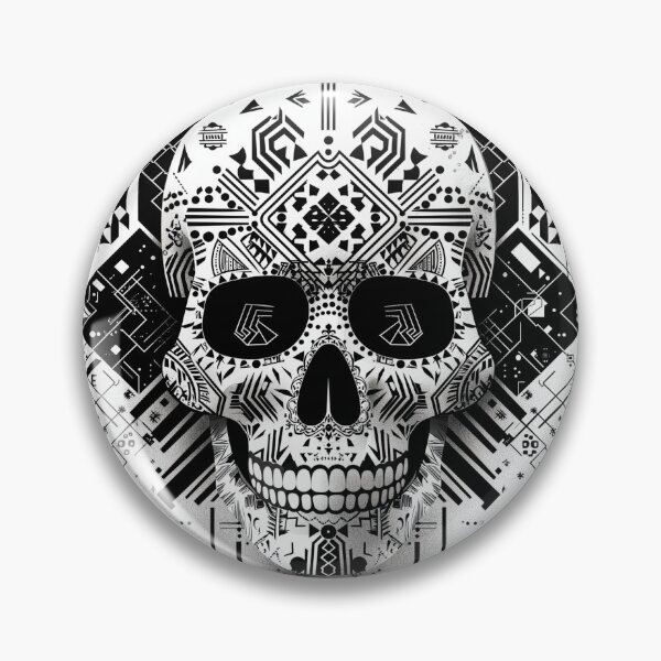 Item preview, Black & White Geometric Skull Artwork designed and sold by KatanaCreative.