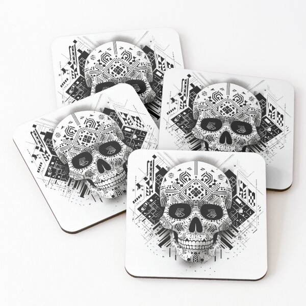 Item preview, Black & White Geometric Skull Artwork designed and sold by KatanaCreative.