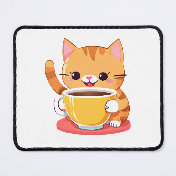 Item preview, Cat drinking coffee from a big cup, Coffee lover, cat lover designed and sold by PurpleWay.