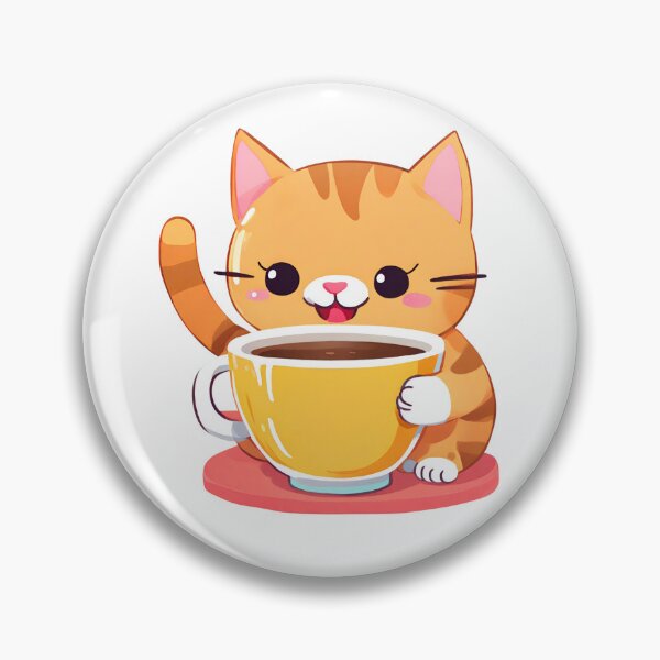 Item preview, Cat drinking coffee from a big cup, Coffee lover, cat lover designed and sold by PurpleWay.