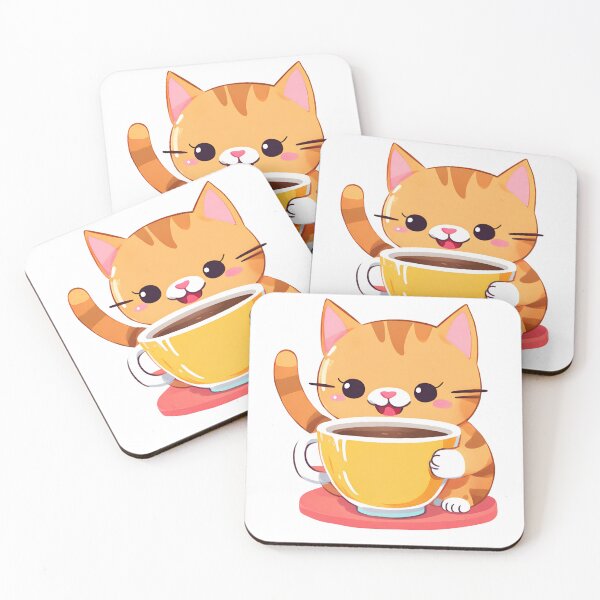 Item preview, Cat drinking coffee from a big cup, Coffee lover, cat lover designed and sold by PurpleWay.