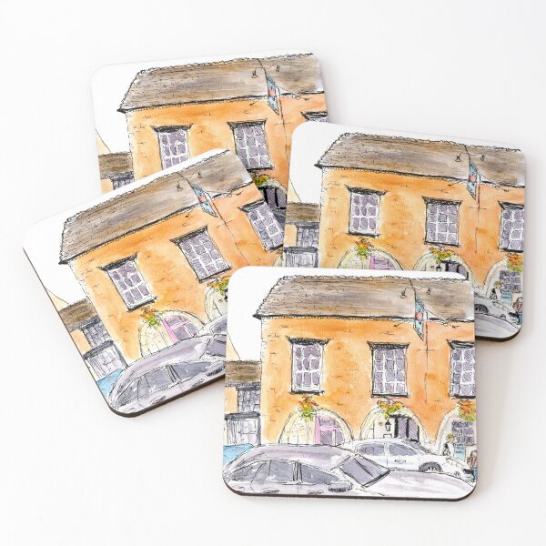 Item preview, Bustling Street Scene in Eccleshall Staffordshire - Urban Sketch designed and sold by paleheather.