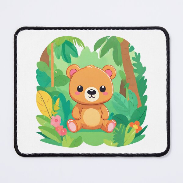 Item preview, Cute bear in a jungle, kawaii bear, jungle designed and sold by PurpleWay.