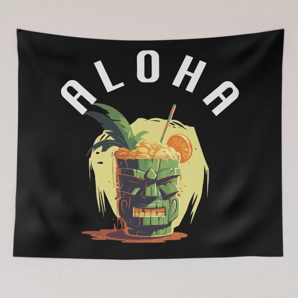 Item preview, Tiki Drink - Aloha (White Lettering) designed and sold by VelvetRoom.