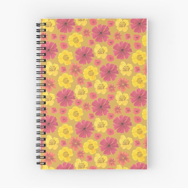 Item preview, Patrón de flores de verano retro en amarillo mostaza designed and sold by Blooming June Design.