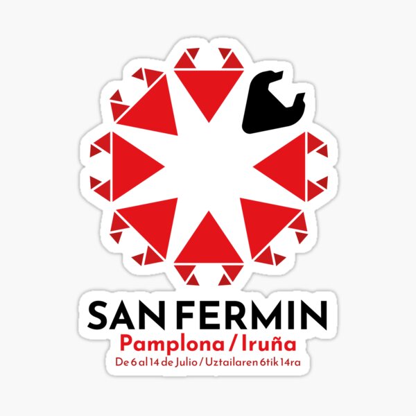 San Fermin en Pamplona, Navarra Pegatina