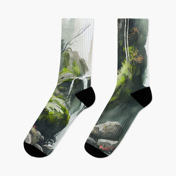 Item preview, A Picturesque Waterfall Cascading Over Mossy Rocks designed and sold by Peek-Designs.