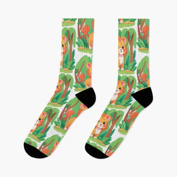 Item preview, Cute lion in a jungle, King of the jungle, kawaii lion designed and sold by PurpleWay.