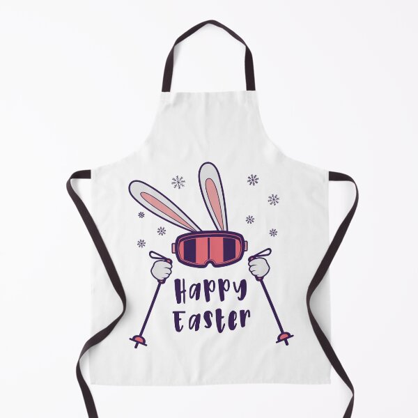 Item preview, Happy Easter from Skiing Rabbit with ski poles designed and sold by HandicraftArt.