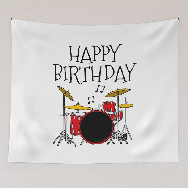 Item preview, Drum Kit Happy Birthday Drummer Musician designed and sold by doodlerob.