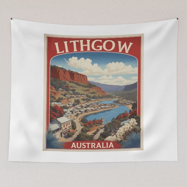 Item preview, Lithgow Australia Tourism Vintage Poster designed and sold by TravelersGems.