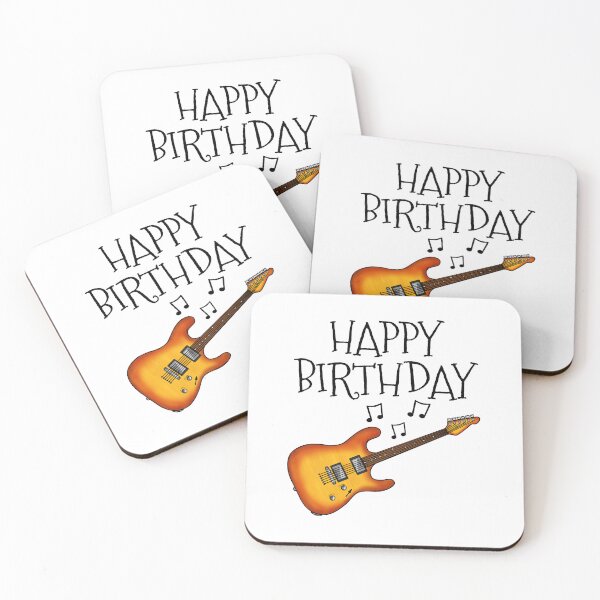 Item preview, Electric Guitar Happy Birthday Guitarist Musician (Amber) designed and sold by doodlerob.