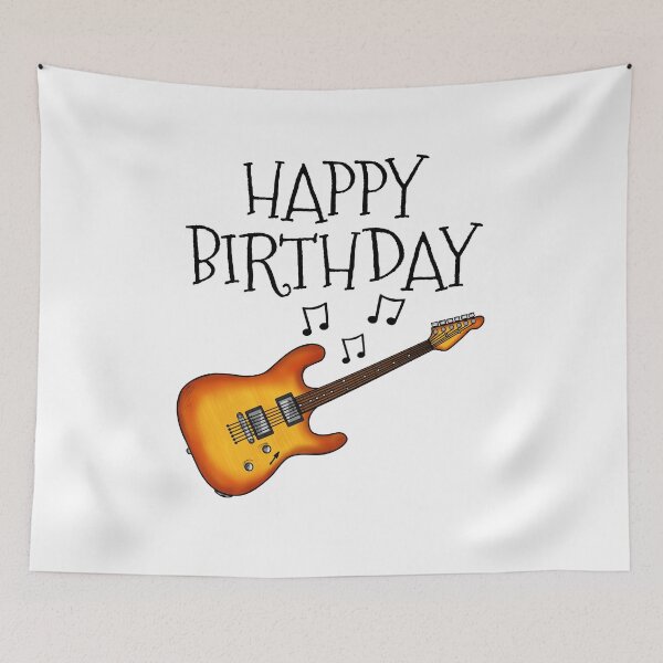 Item preview, Electric Guitar Happy Birthday Guitarist Musician (Amber) designed and sold by doodlerob.