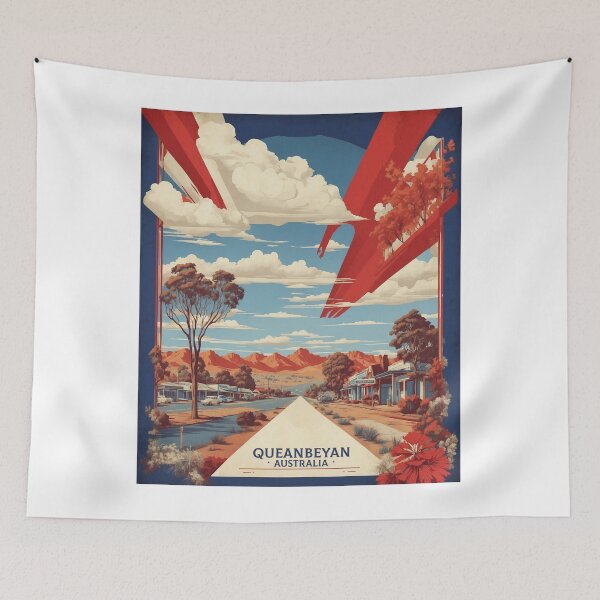 Item preview, Queanbeyan Australia Tourism Vintage Poster designed and sold by TravelersGems.