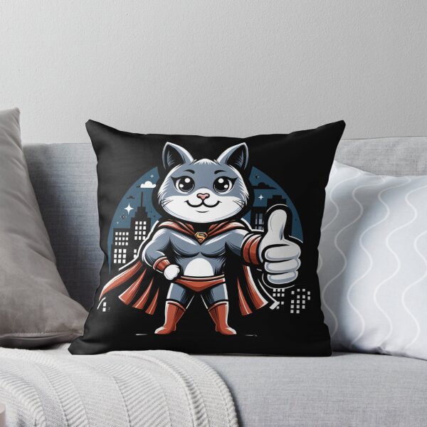 Item preview,  "Superhero Cat - Feline Defender Thumbs Up Illustration" designed and sold by ChromaticBlend.