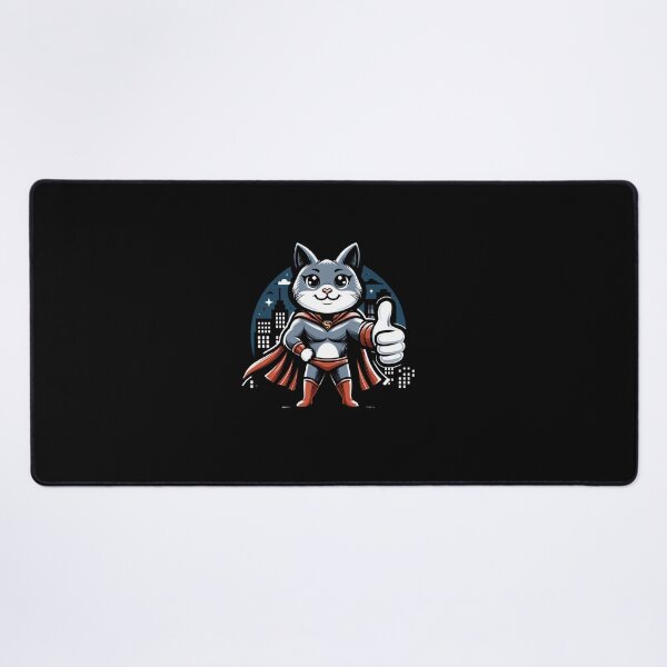 Item preview, "Superhero Cat - Feline Defender Thumbs Up Illustration" designed and sold by ChromaticBlend.