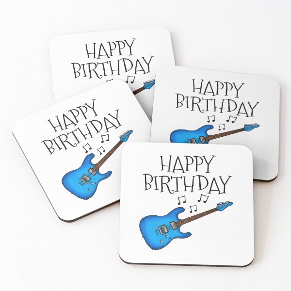 Item preview, Electric Guitar Happy Birthday Guitarist Musician (Blue) designed and sold by doodlerob.