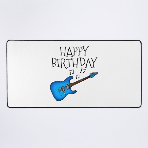 Item preview, Electric Guitar Happy Birthday Guitarist Musician (Blue) designed and sold by doodlerob.