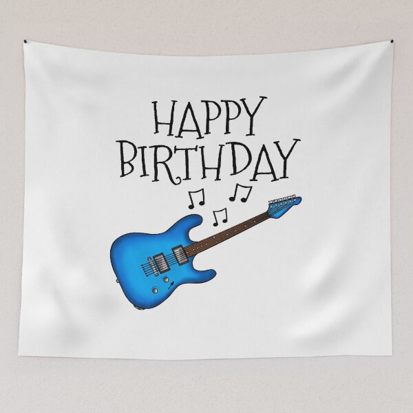 Item preview, Electric Guitar Happy Birthday Guitarist Musician (Blue) designed and sold by doodlerob.