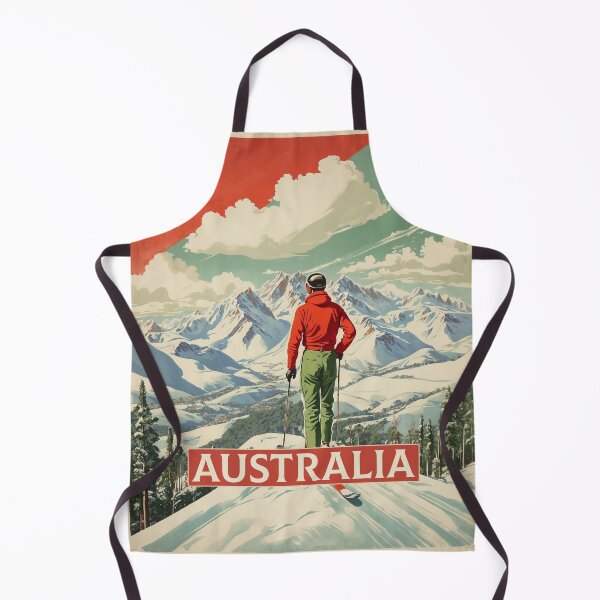 Artikelvorschau, Snowy Mountains Skifahren Australien Tourismus Vintage Poster entworfen und verkauft von TravelersGems.