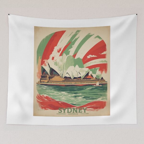 Artikelvorschau, Sydney Opera House Australien Tourismus Vintage Poster 3 entworfen und verkauft von TravelersGems.
