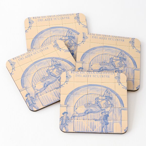 Item preview, Equestrian School Blue and White Tiles Jerez designed and sold by eddiebarronshop.