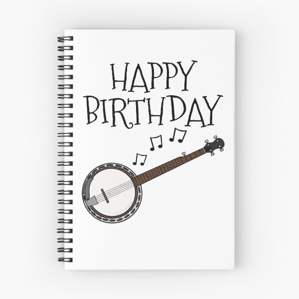 Aperçu de l'œuvre Banjo Joyeux anniversaire Banjoïste Musicien Folk créée et vendue par doodlerob.