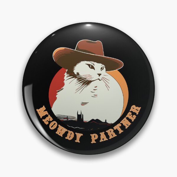 Item preview, Meowdy Partner Cowboy Cat Meme | Southwestern white Kitten | Funny Cowboy greeting designed and sold by themichetti.