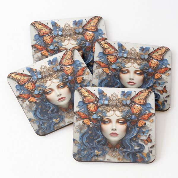 Item preview, Azure Allure: la musa de la mariposa monarca designed and sold by shadowpalette.