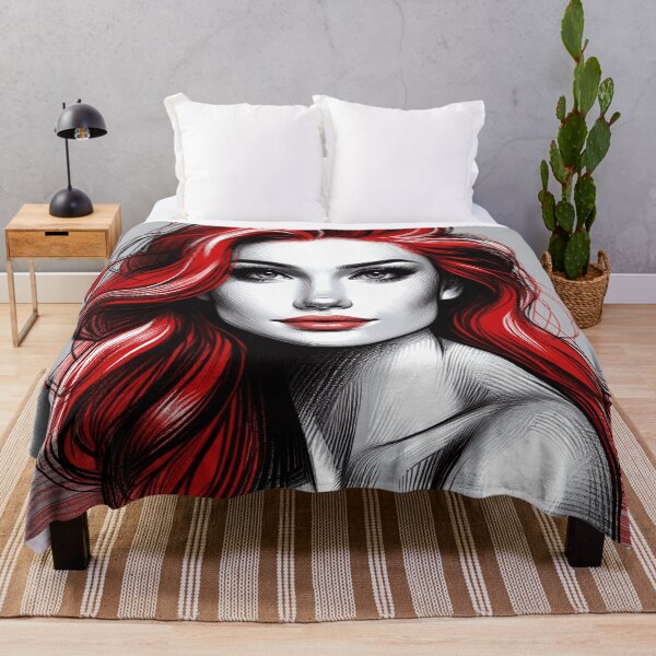 Item preview, Scarlet Elegance - Bold Red Hair Illustration designed and sold by RuyaFab.