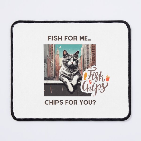 Item preview, Fish and chips cat in big city designed and sold by coolvibes-shop.