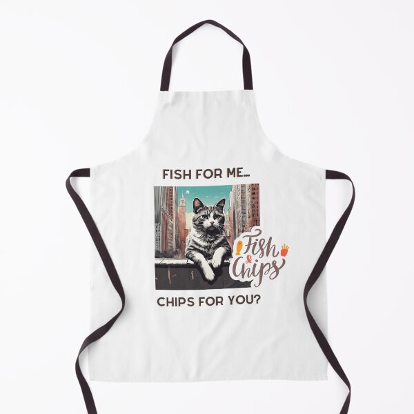 Item preview, Fish and chips cat in big city designed and sold by coolvibes-shop.