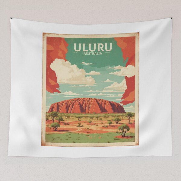 Item preview, Uluru Australia Tourism Vintage Poster 4 designed and sold by TravelersGems.