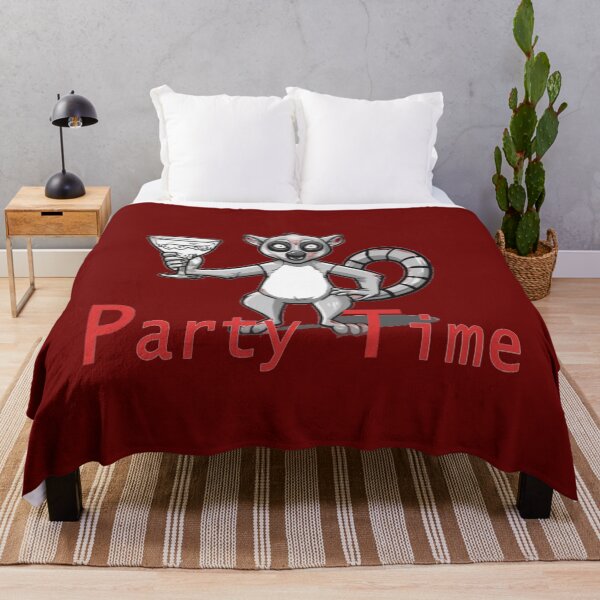 Item preview, Lemur with a drink with the text 'Party time' designed and sold by Tomasz  Siennicki.