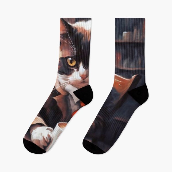 Item preview, The cat drinks coffee designed and sold by M-Y-A-R-T-.