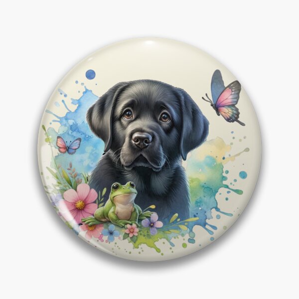 Item preview, Black Lab Puppy Spring Splash designed and sold by critterpatchusa.