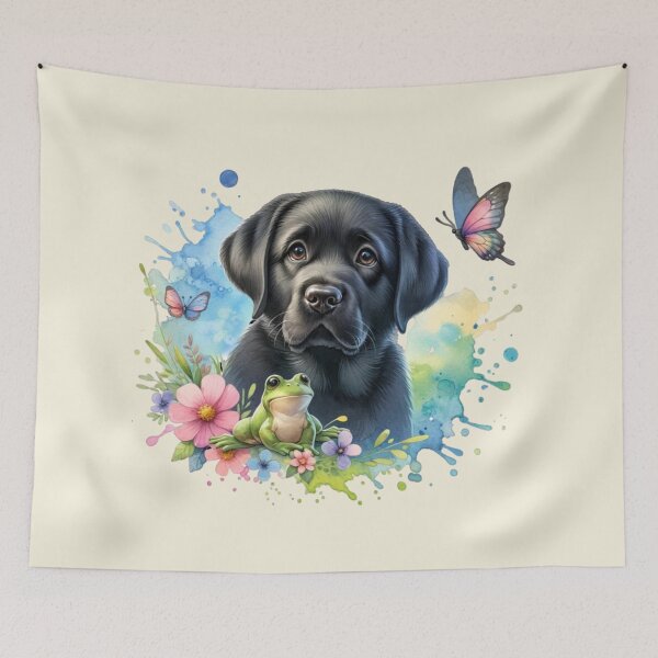 Item preview, Black Lab Puppy Spring Splash designed and sold by critterpatchusa.
