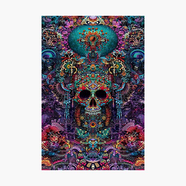 Item preview, Trippy South American Sacred Skull designed and sold by Psyberspace.