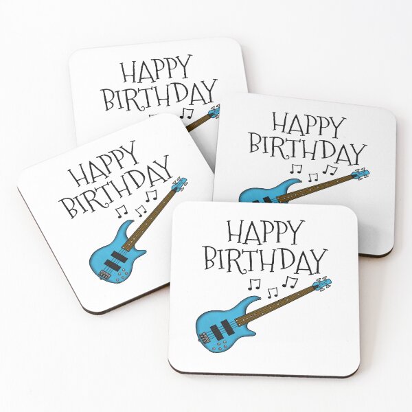 Artikelvorschau, Bassgitarre Alles Gute zum Geburtstag Bassist Musiker (Blau) entworfen und verkauft von doodlerob.