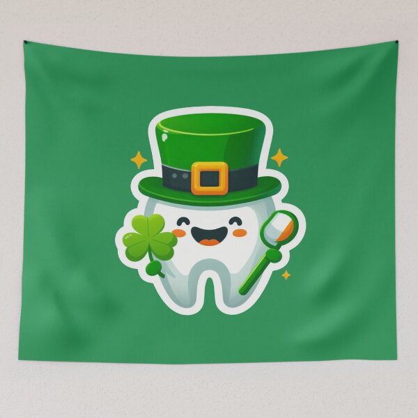Artikelvorschau, St. Patricks Day Zahnarzt, niedlicher Cartoon Saint Paddys Day Zahn entworfen und verkauft von wittyprinttop.