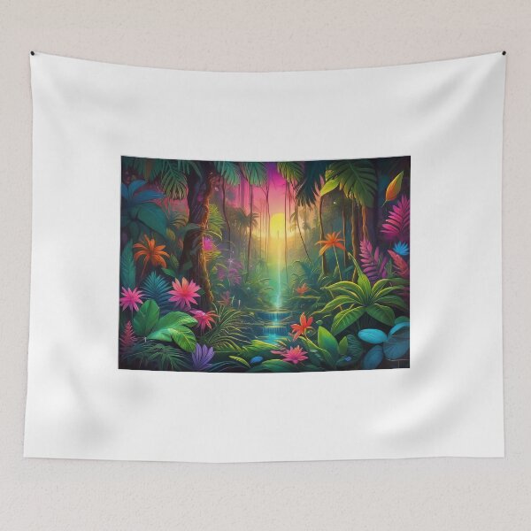 Item preview, Neon Jungle Tapestry (662) designed and sold by WASjourney.