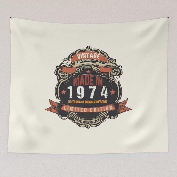 Item preview, Copie de Copie de Copie de Copie de Copie de Copie de Vintage Made in 1974  50 Years birthday of Being Awesome  designed and sold by Crea-mood.